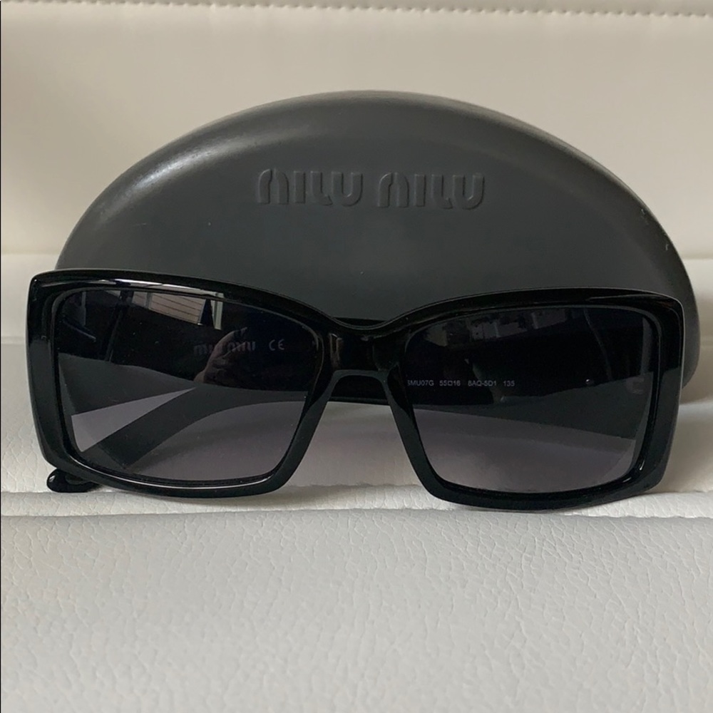 Miu Miu Black + White Sunglasses